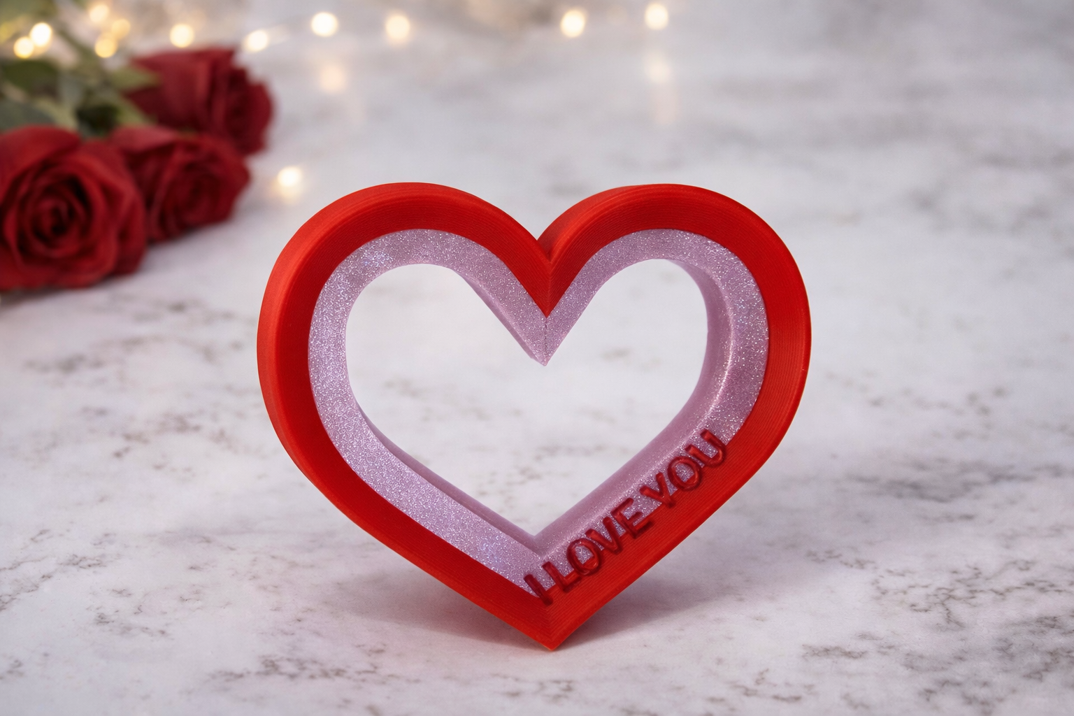 Freestanding Heart Decor - "I LOVE YOU"